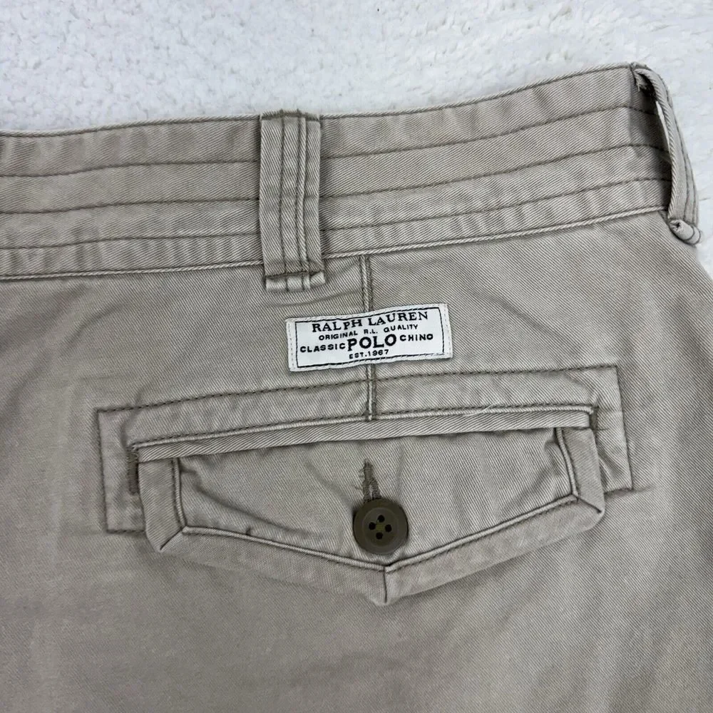 Polo‎ Ralph Lauren Shorts Mens 42 Beige Khaki Classic Chino Cargo Preppy 10